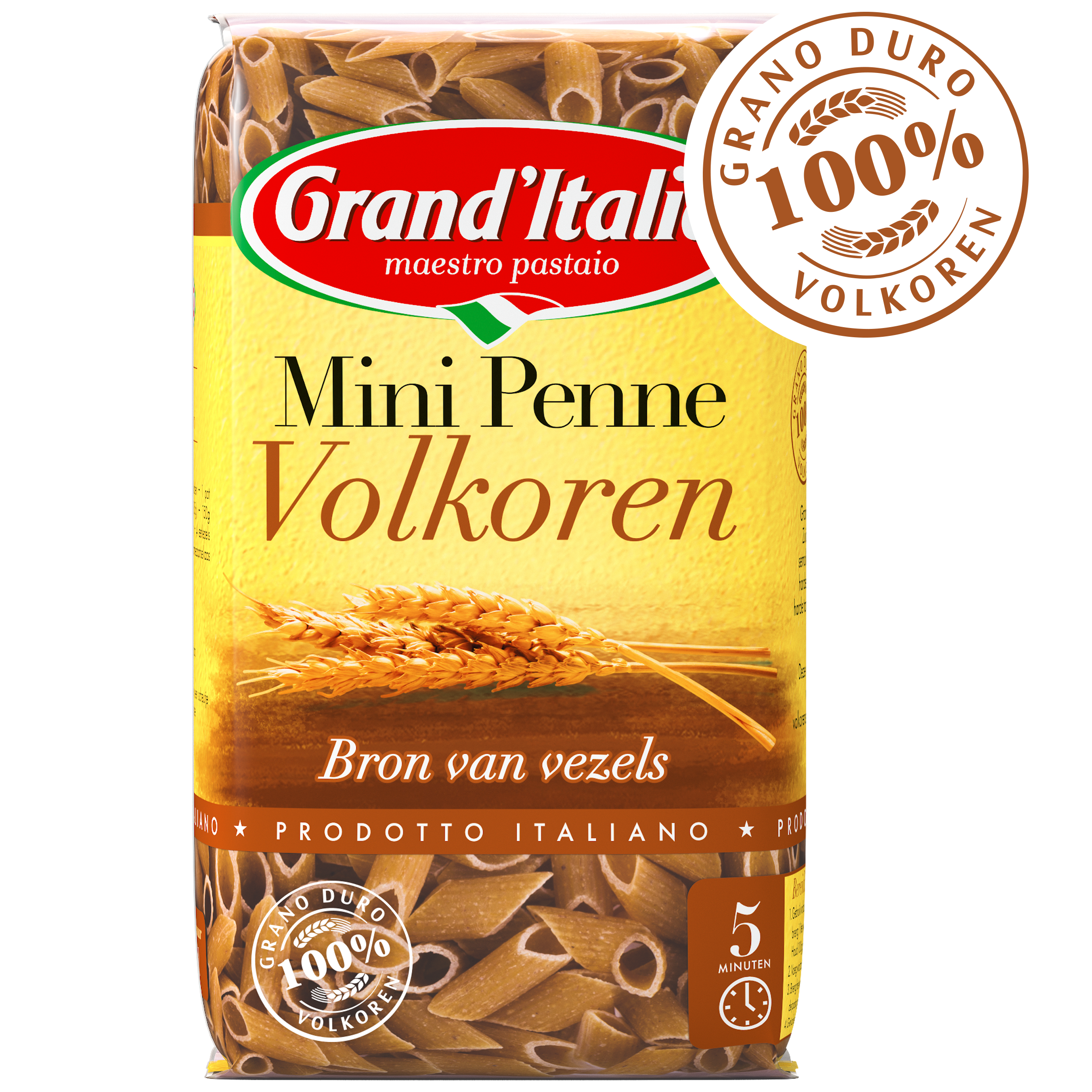 Pasta Mini Penne Volkoren 350g claim Grand'Italia
